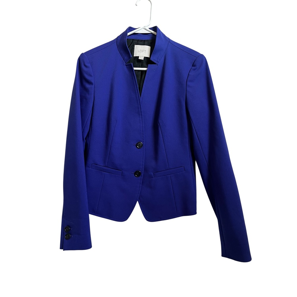 LOFT Blazer Jacket Purple‎ Fitted Career Business Professional Coat Sz 2
